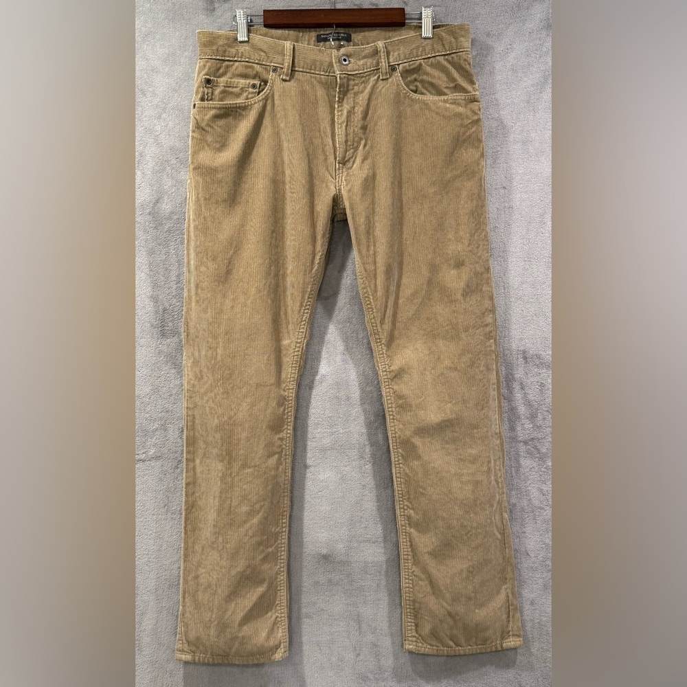 Banana Republic Corduroy Chino Pants Mens 33x30 Brown Pima Cotton Slim Straight